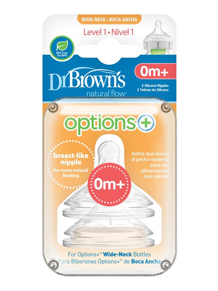Dr.Browns 1. Seviye Geniş Ağız 2'li Silikon Biberon Emziği
