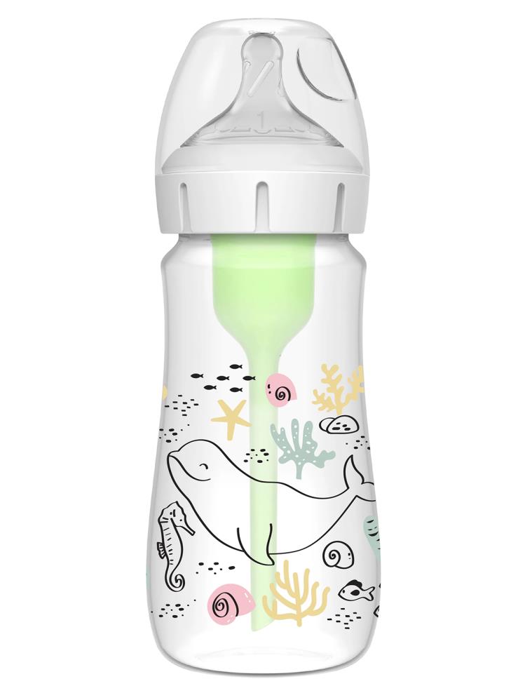 Dr. Browns Geniş Ağız Anti-Kolik PP Biberon 270 ml Okyanus Balina Desenli