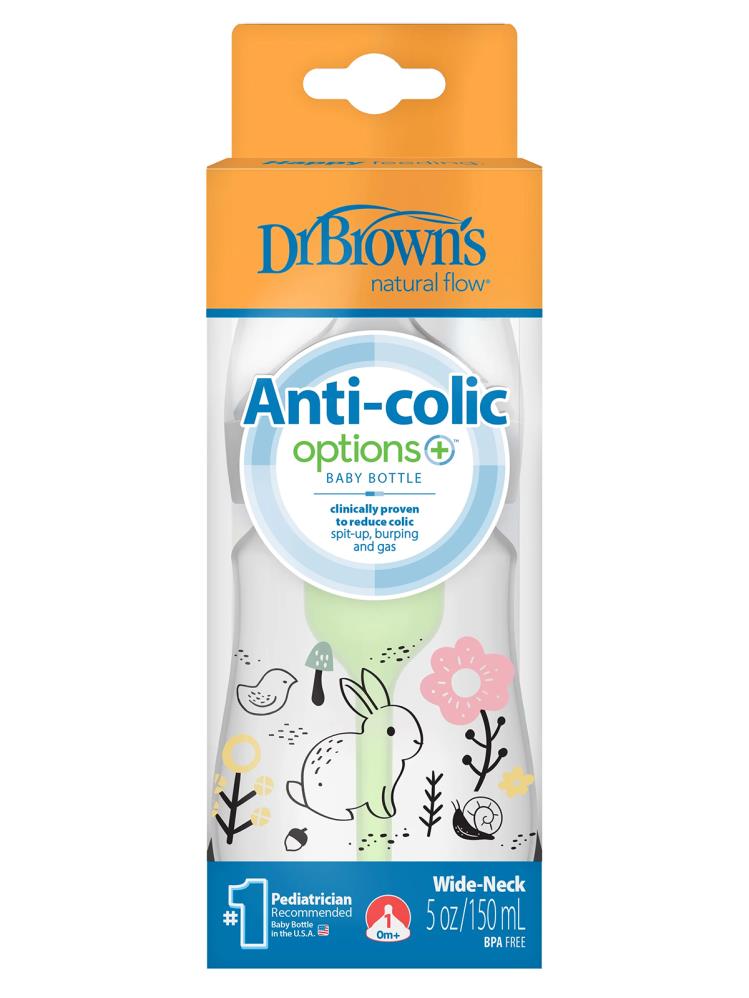 Dr. Browns Geniş Ağız Anti-Kolik PP Biberon 150 ml Orman Tavşan Desenli