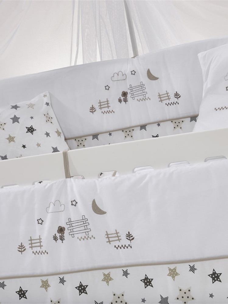 Meltem Bebek Woody Sallanır Ahşap Anne Yanı Beşik 60x120 cm - Beyaz