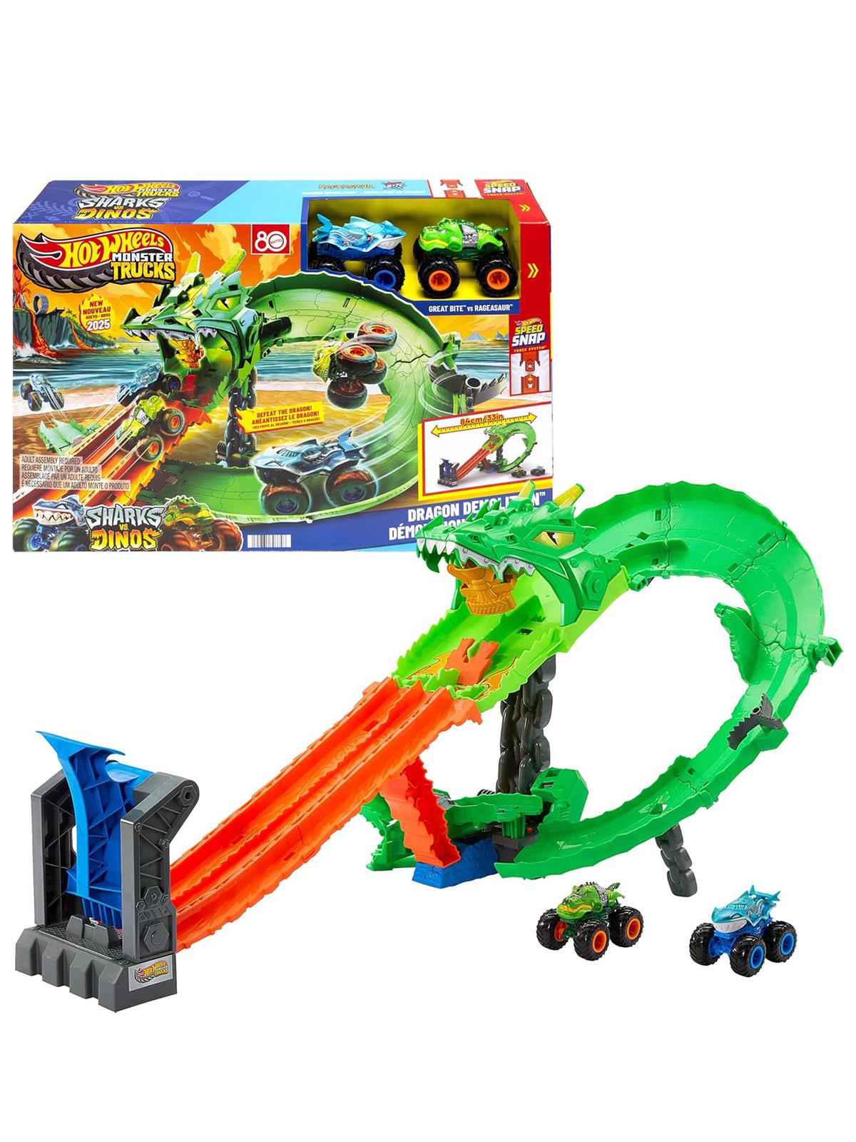 Hot Wheels Monster Trucks Sharks Dinos Oyun Set