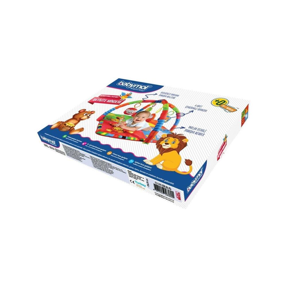 Babymol Neşeli Hayvanlar Oyuncaklı Oyun Minderi 75x75 cm - Beyaz