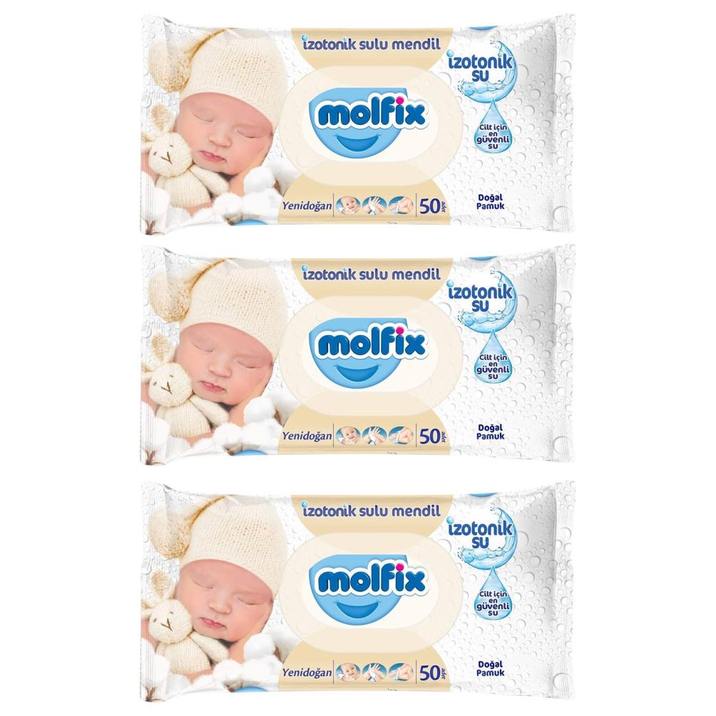 Molfix İzotonik Islak Mendil Yenidoğan 3x50 Adet