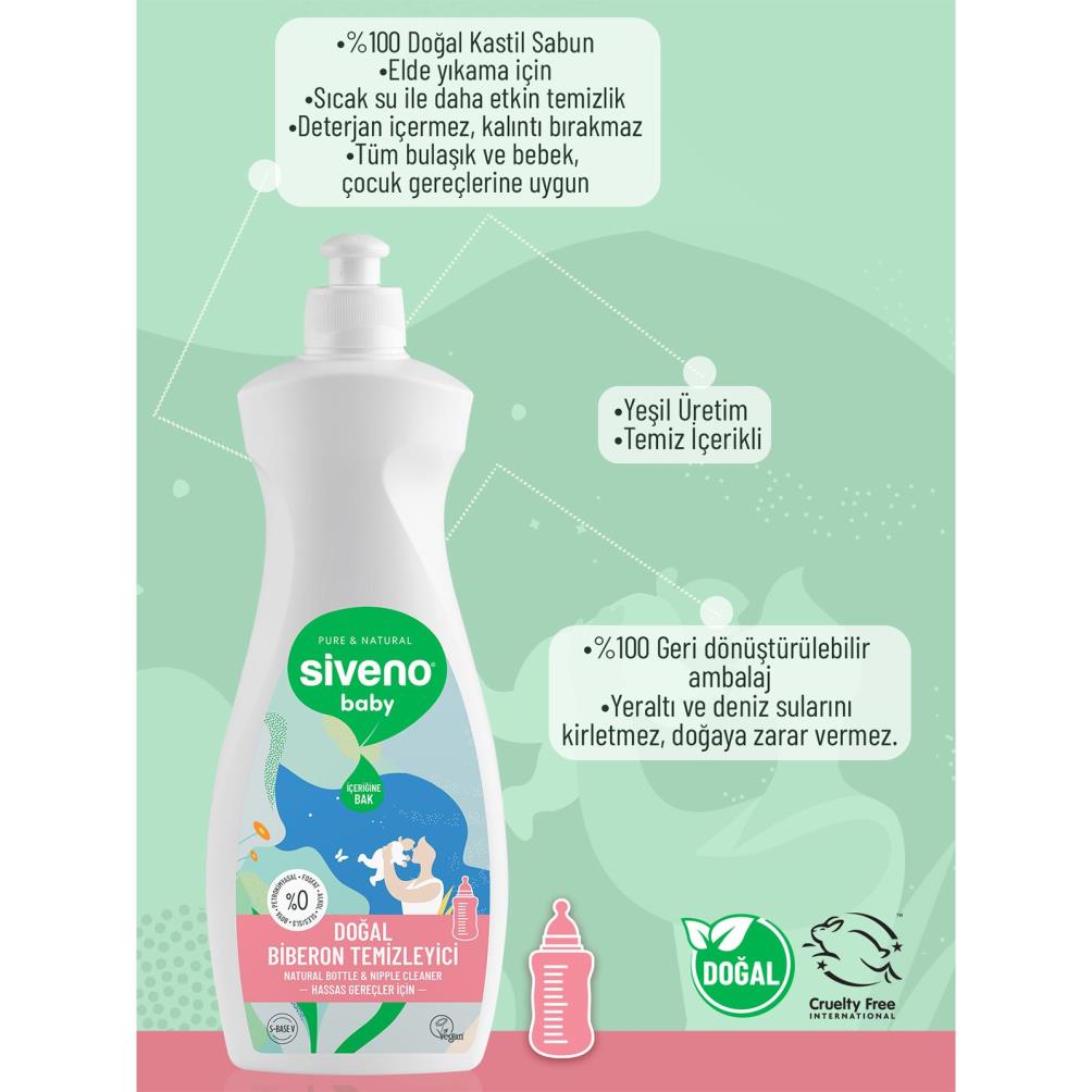 Siveno Baby Doğal Emzik Ve Biberon Temizleyici 500 ml