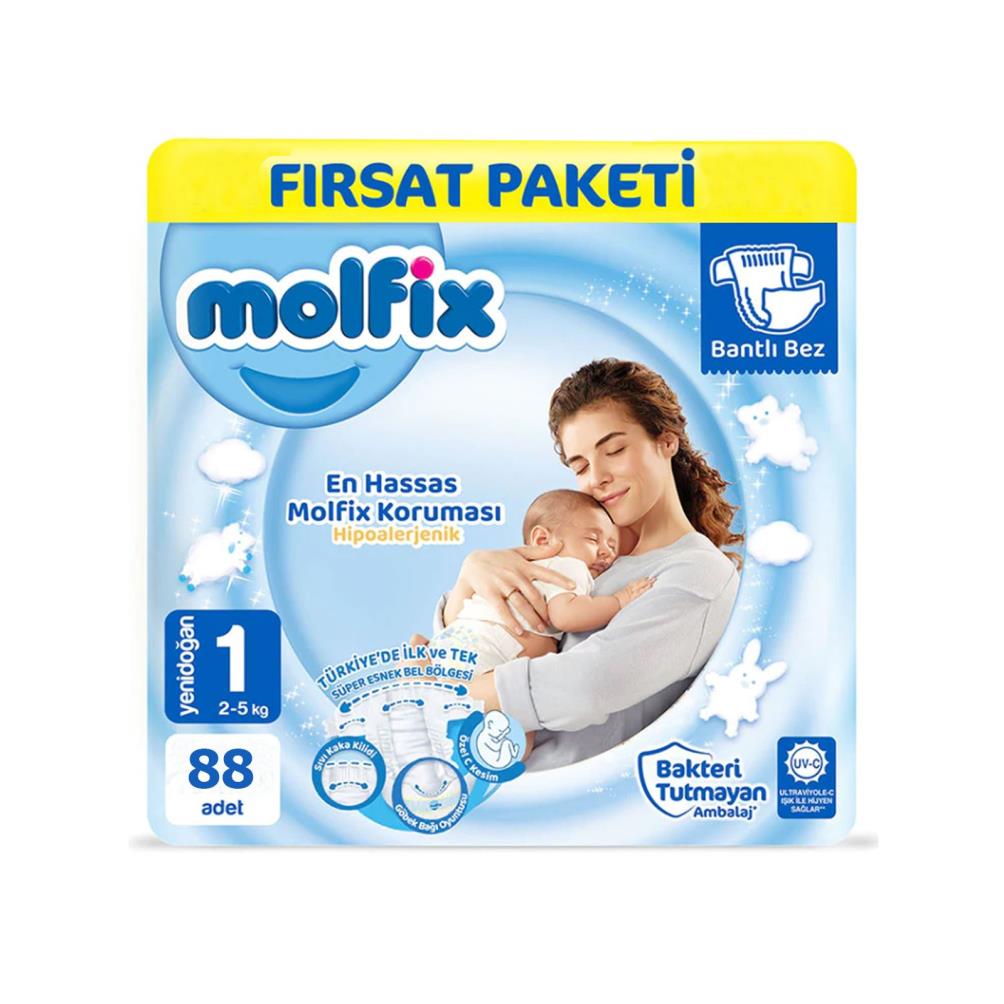 Molfix Bebek Bezi Fırsat Paketi Yenidoğan 1 Beden 82 Adet