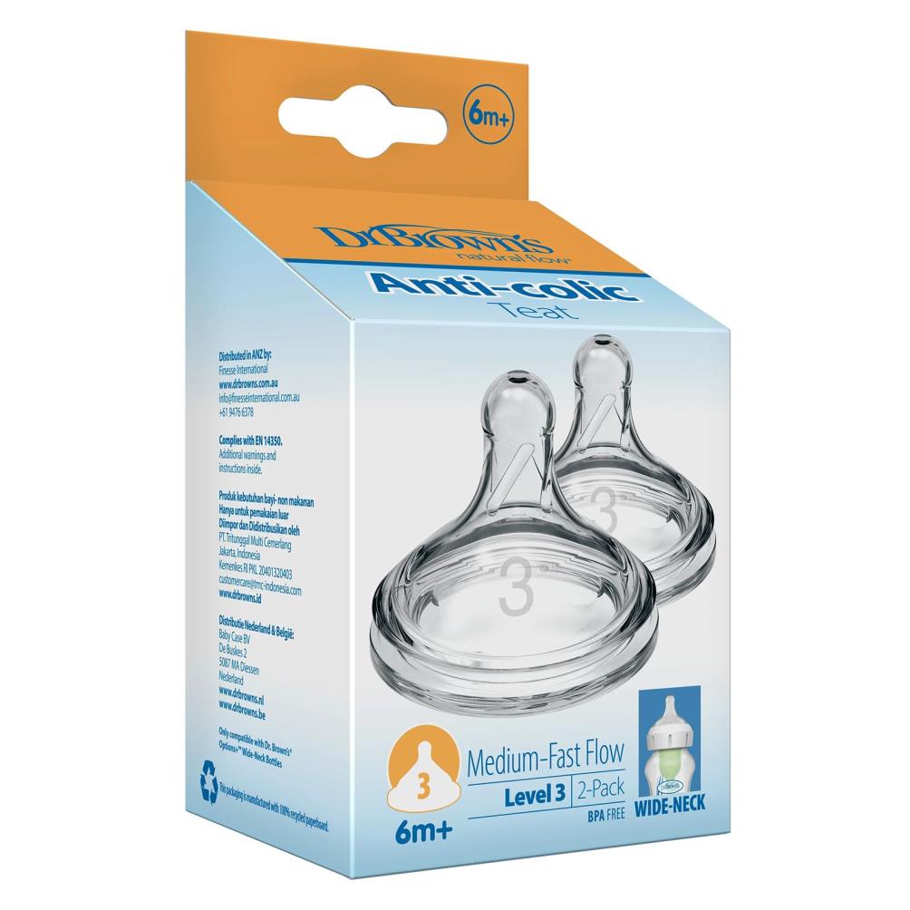 Dr.Browns 3. Seviye Geniş Ağız 2'li Silikon Biberon Emziği