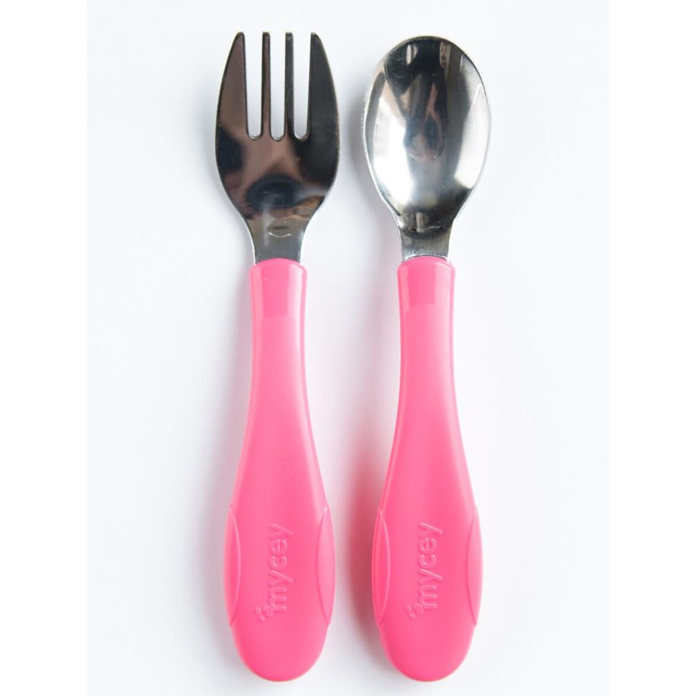 Mycey Paslanmaz Çelik Çatal Kaşık Set - Pembe