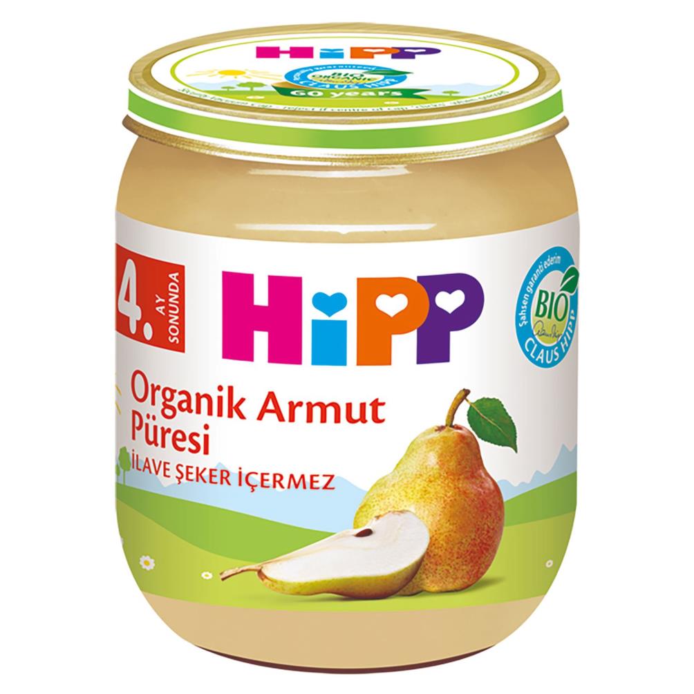 Hipp Organik Armut Püresi Kavanoz Maması 125 gr +4 Ay