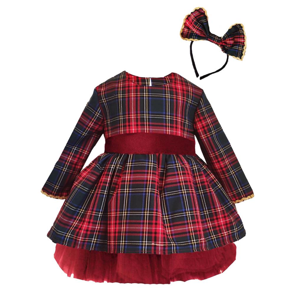 Shecco Babba Kız Çocuk Tütü Elbise Taç Takım Fiyonk 1-8 Yaş - Kırmızı