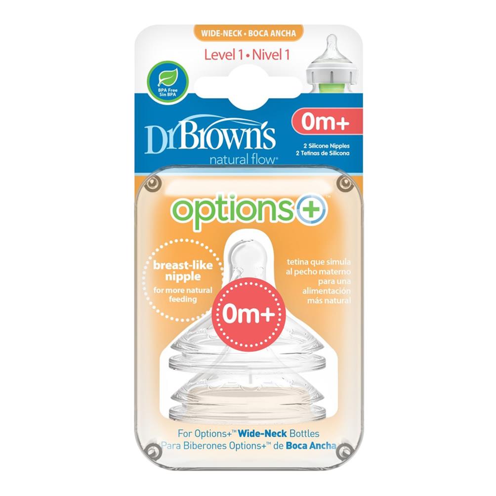 Dr.Browns 1. Seviye Geniş Ağız 2'li Silikon Biberon Emziği