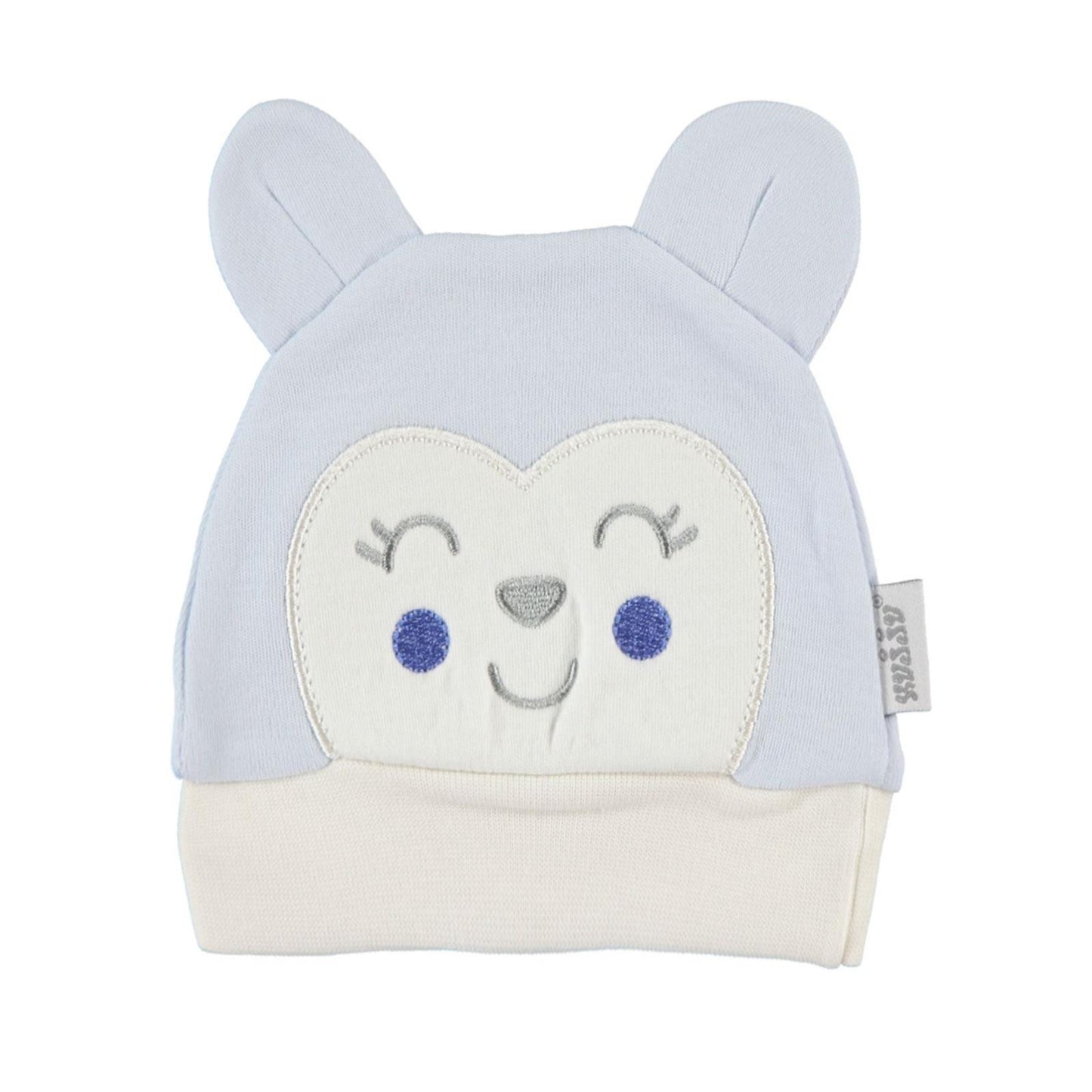 Civil Baby Maymun Kafa Nakış Unisex Kulaklı Bere - Mavi