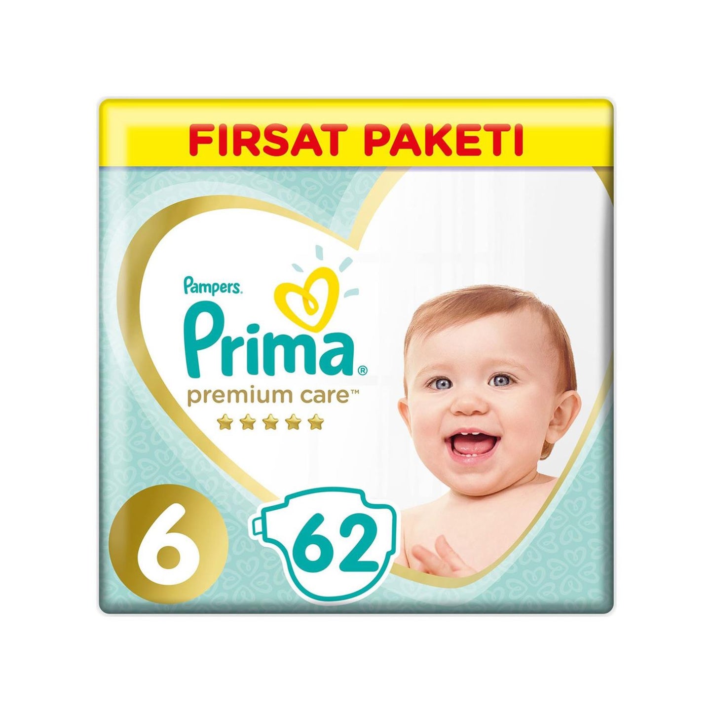 Prima Bebek Bezi Premium Care 6 Beden Extra Large Fırsat Paket 62 Adet