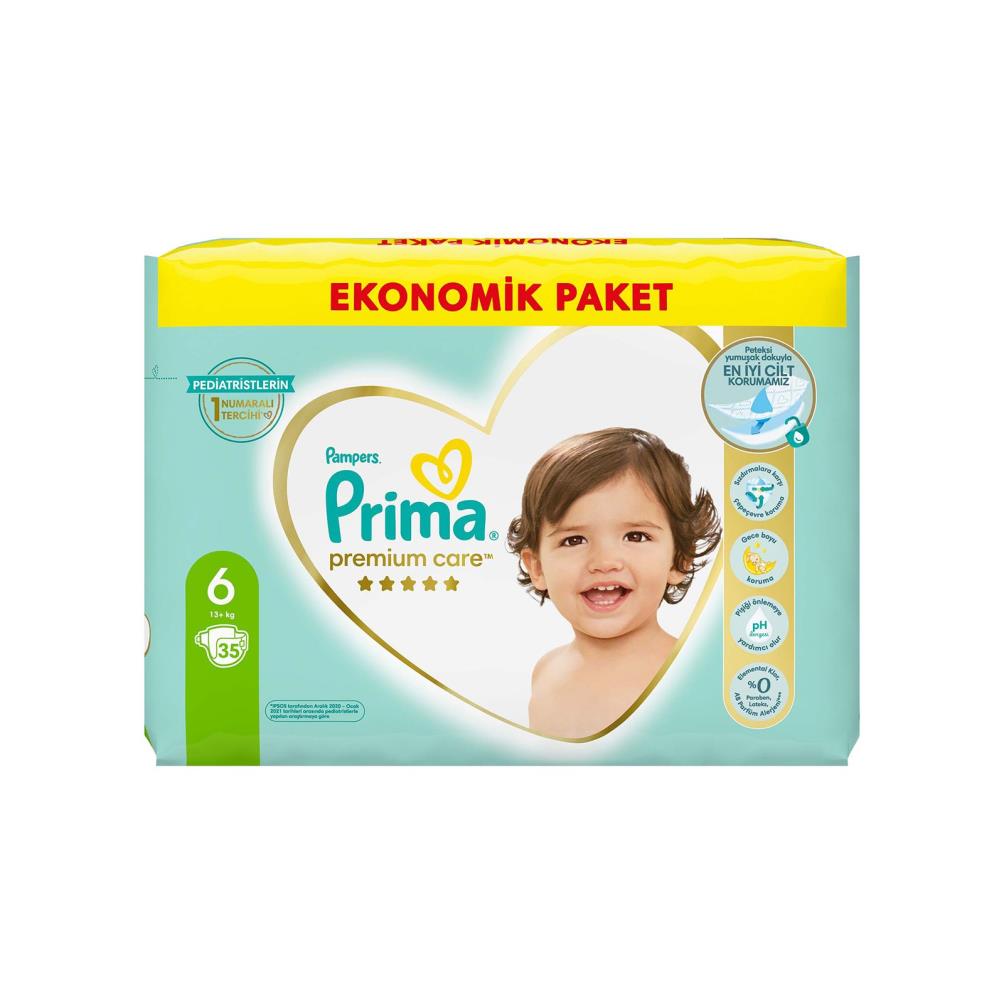 Prima Premium Care 6 Beden Bebek Bezi Extra Large Ekonomik Paket 35 Adet