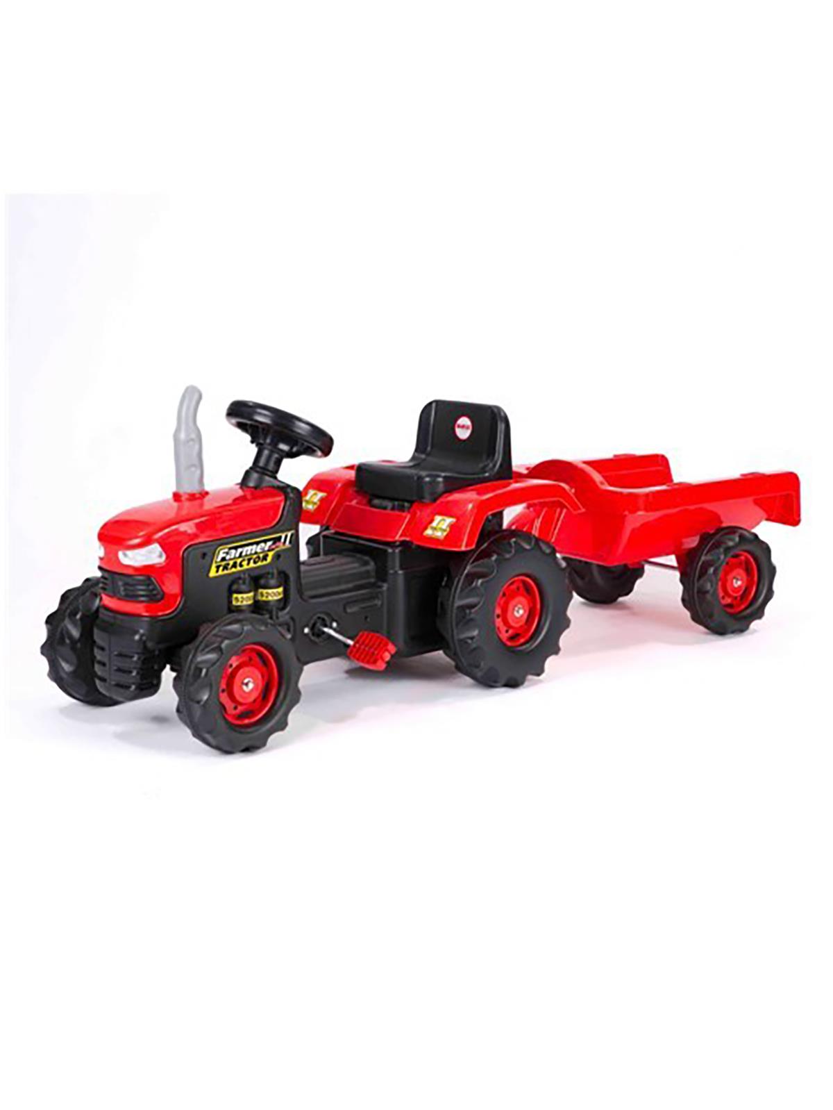 Dolu Oyuncak Romorklu Traktor Pedallı