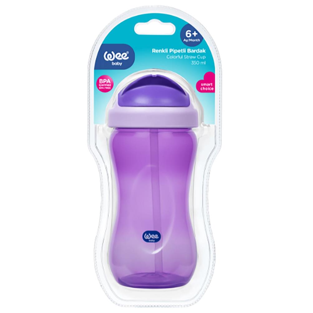 Wee Baby Renkli Pipetli Bardak 340 ml - Lila