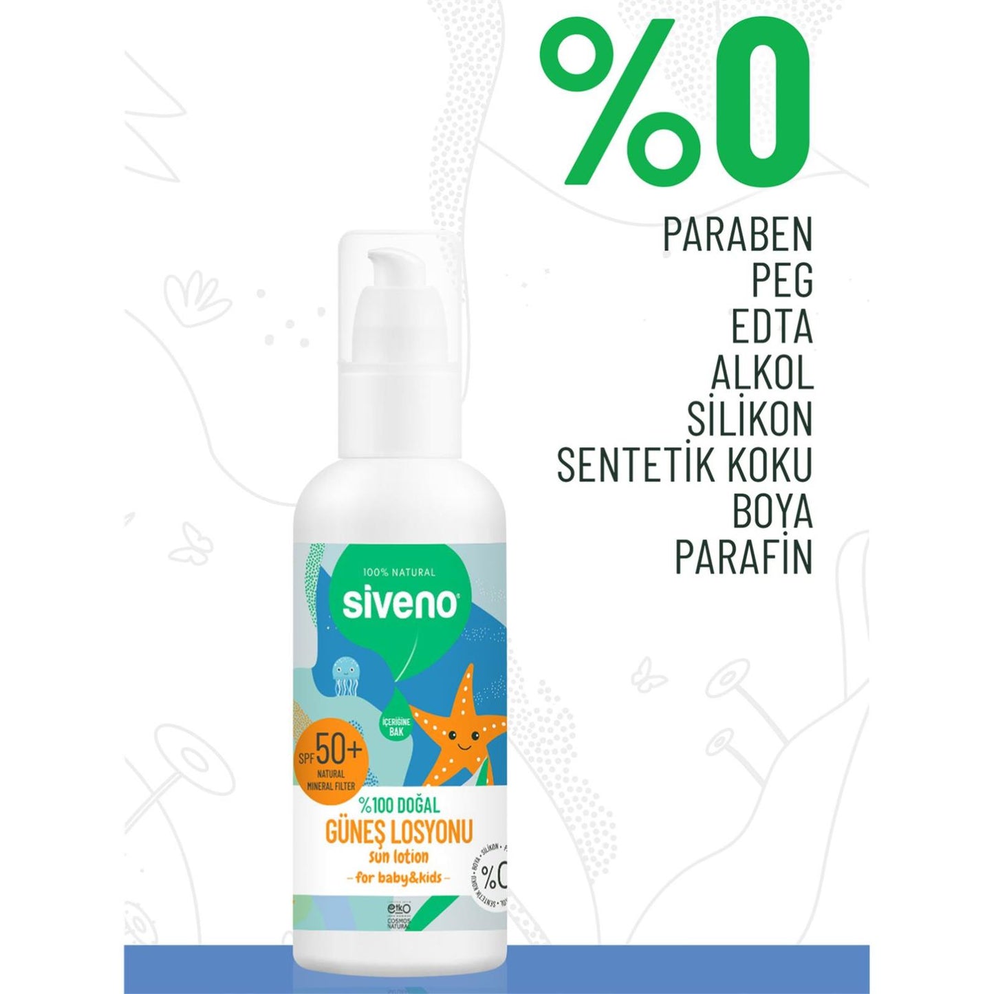 Siveno %100 Doğal Bebekler İçin Güneş Kremi 50 ml