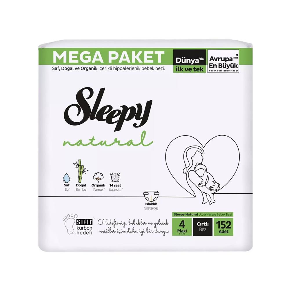 Sleepy Natural Bebek Bezi Mega Fırsat Paketi 4 Maxi 7-14 Kg 152 Adet