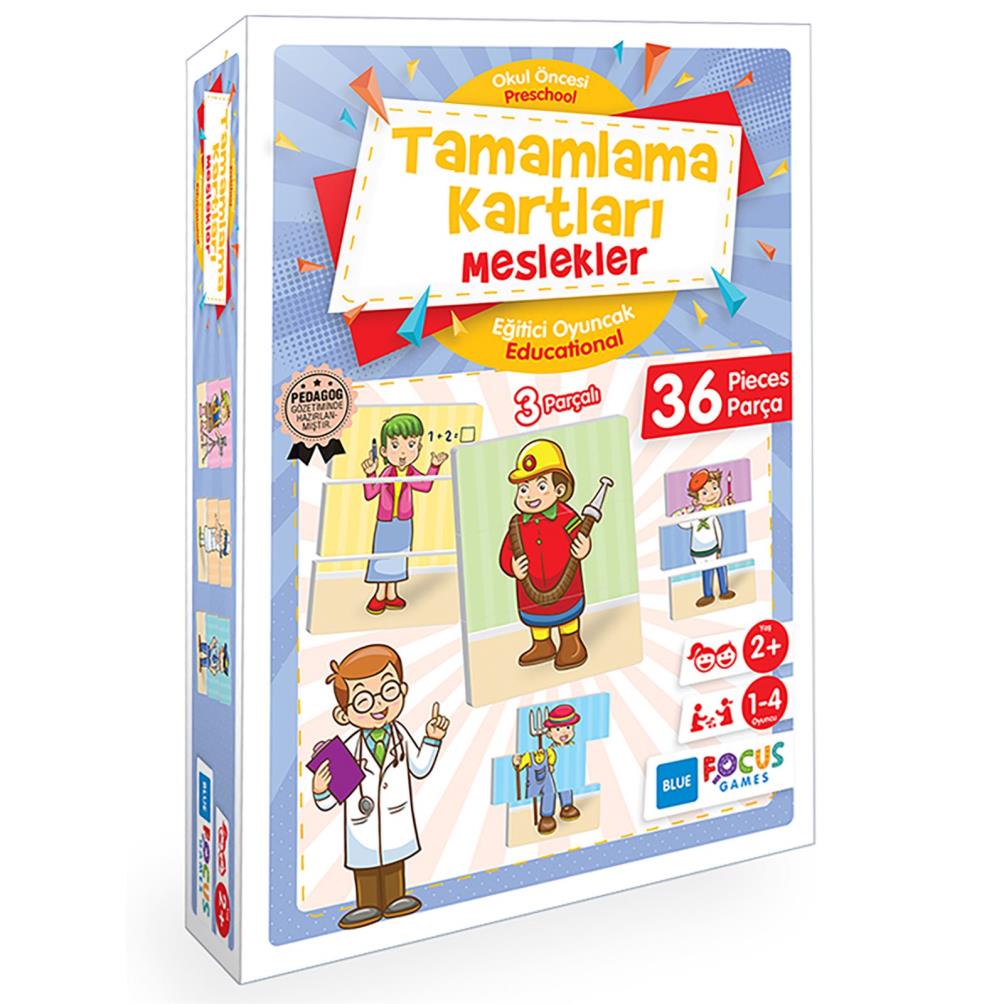 Focus Games Tamamlama Kartları Meslekler 36 Parça Renkli