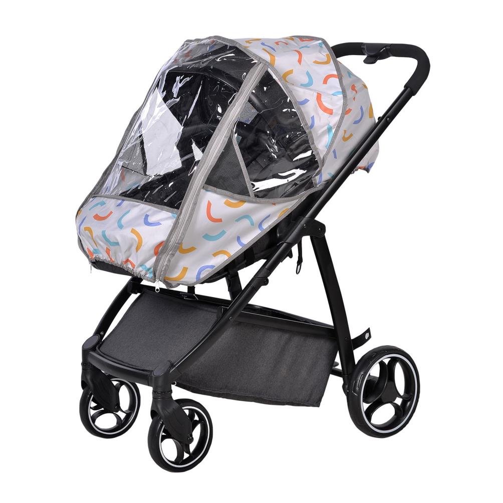 SafeMom Oxford Fermuar ve Desenli Bebek Arabası Yağmurluğu