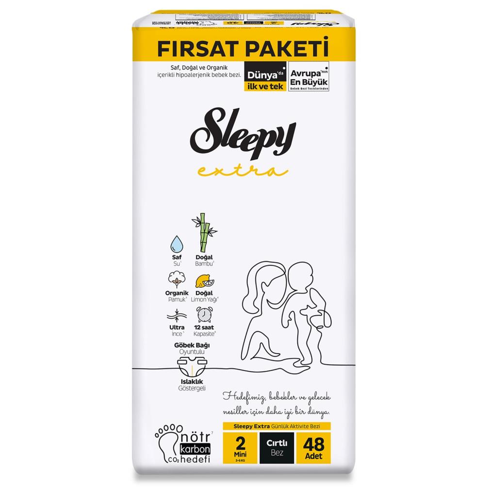 Sleepy Extra Bebek Bezi Fırsat Paket 2 Mini 48 Adet