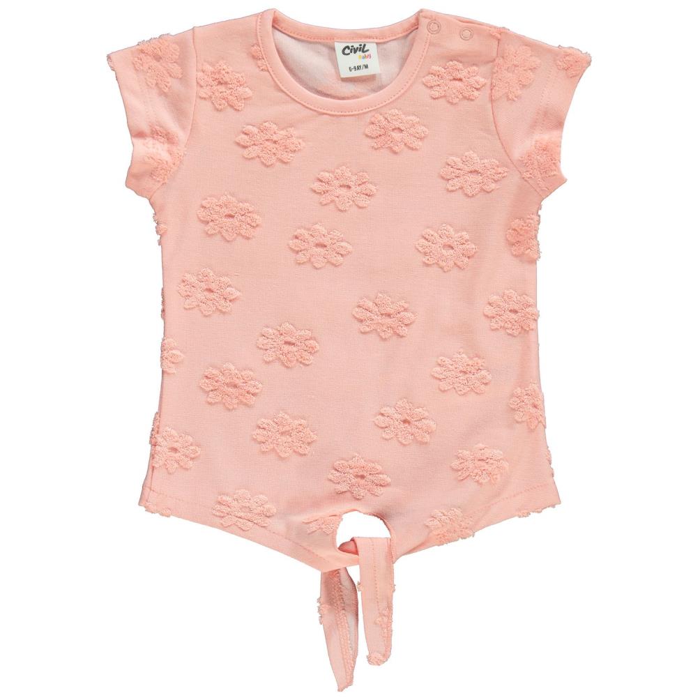 Civil Baby Papatya Kabartmalı Şortlu 6-18 Ay Takım - Pudra