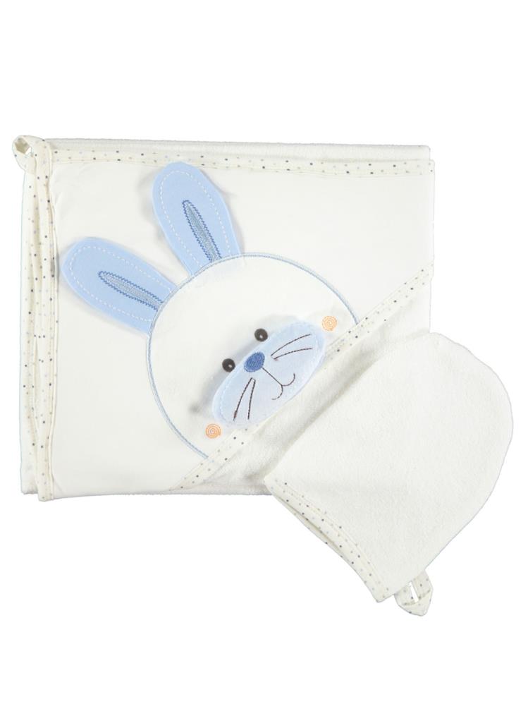 Mınıdamla Tavsan Nakıslı 3 Boyutlu Havlu - Ekru