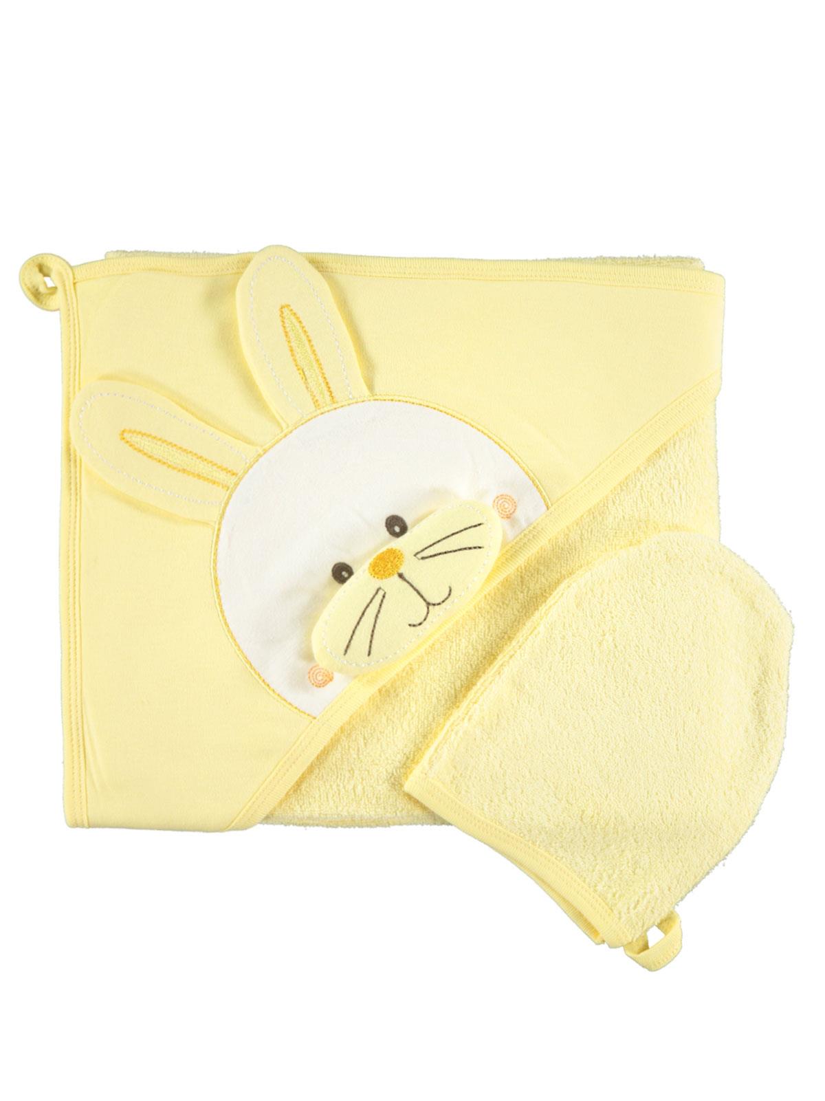 Mınıdamla Tavsan Nakıslı 3 Boyutlu Havlu - Sarı