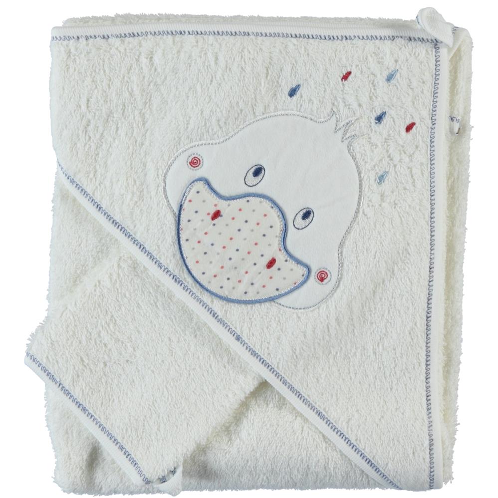 Albimini Ördek Nakıslı Bebek Kurulama Havlusu - Mavi