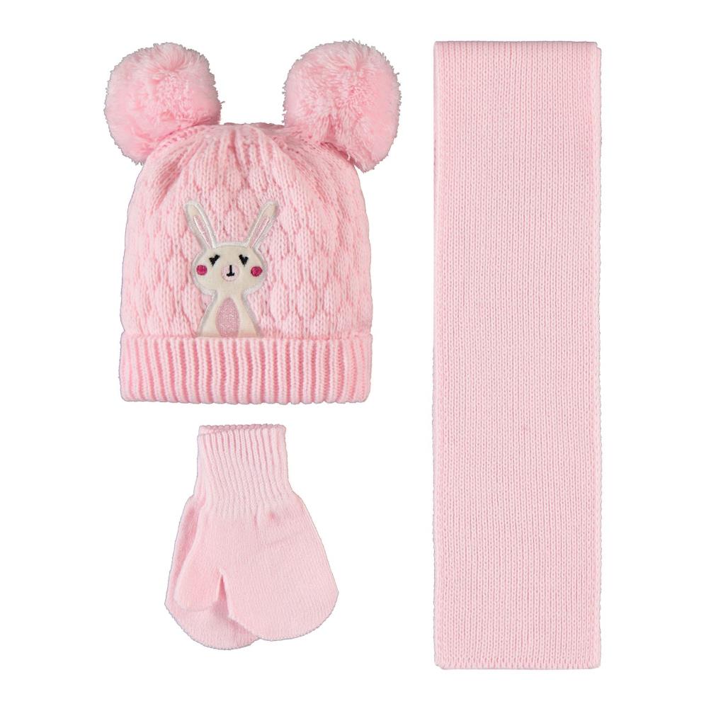 Civil Baby 6-24 Ay Atkı Bere Eldiven Set - Pembe