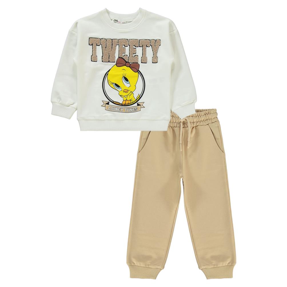 Tweety 2-5 Yaş Eşofman Takımı - Ekru