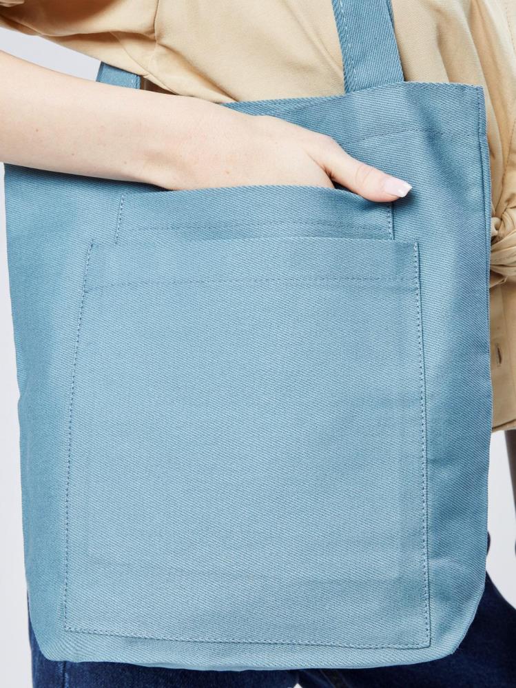 İki Bölmeli Gabardin Bez Çanta