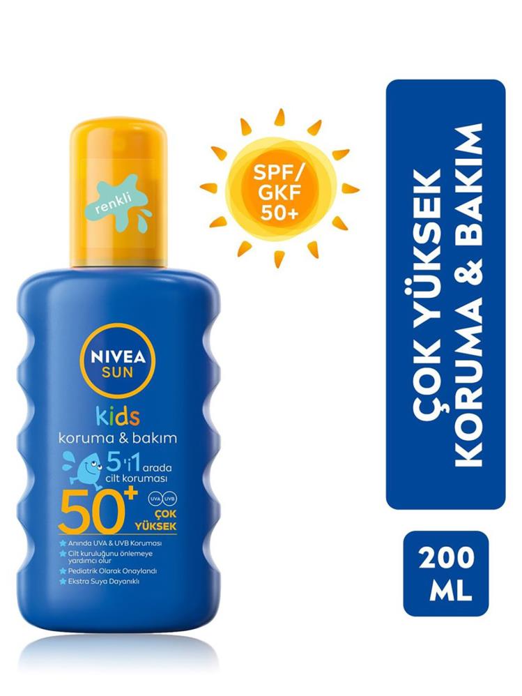 Nıvea Sun Cocuk Renklı Nemlendırıcı Gunes Spreyı +50 Factor 200ml