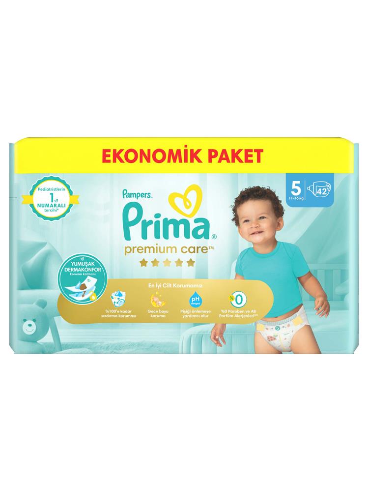 Prima Premium Care 5 Beden Bebek Bezi Ekonomik  Paket 42 Adet 11-16 kg Junior