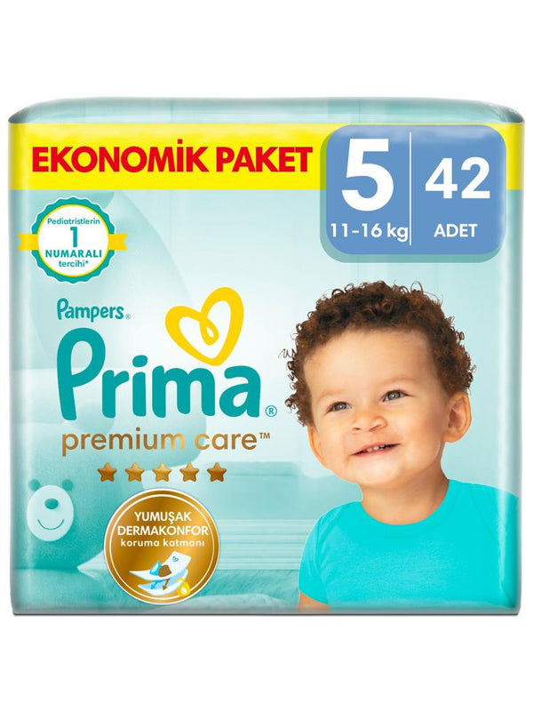 Prima Premium Care 5 Beden Bebek Bezi Ekonomik  Paket 42 Adet 11-16 kg Junior