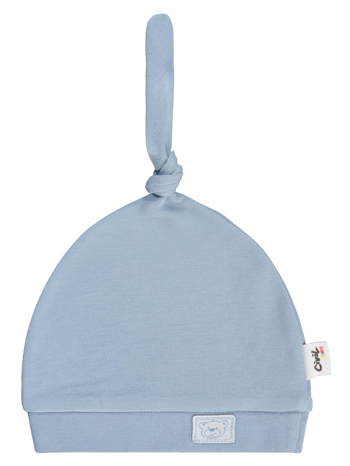 Civil Baby Ayıcık Kafası Tepeden Bağlamalı Unisex Bere - Mavi