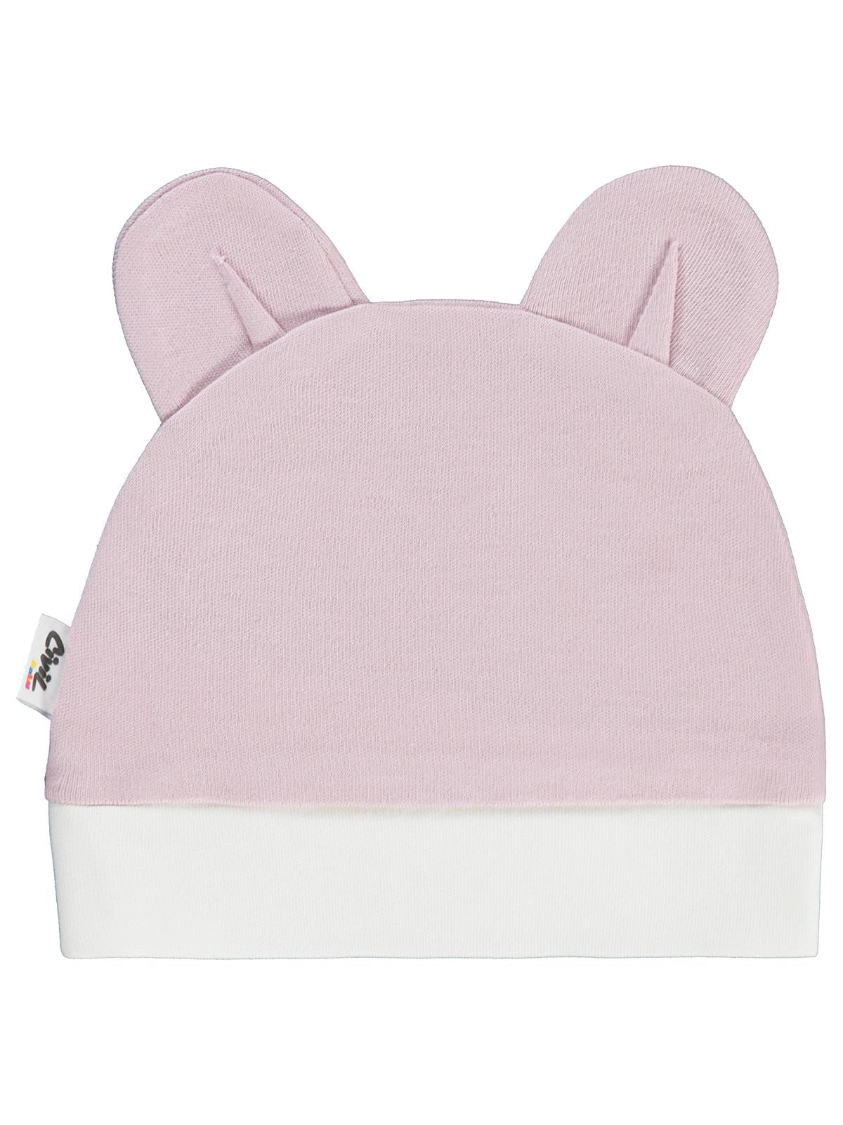 Civil Baby Maymun Kafa Nakış Unisex Kulaklı Bere - Pembe