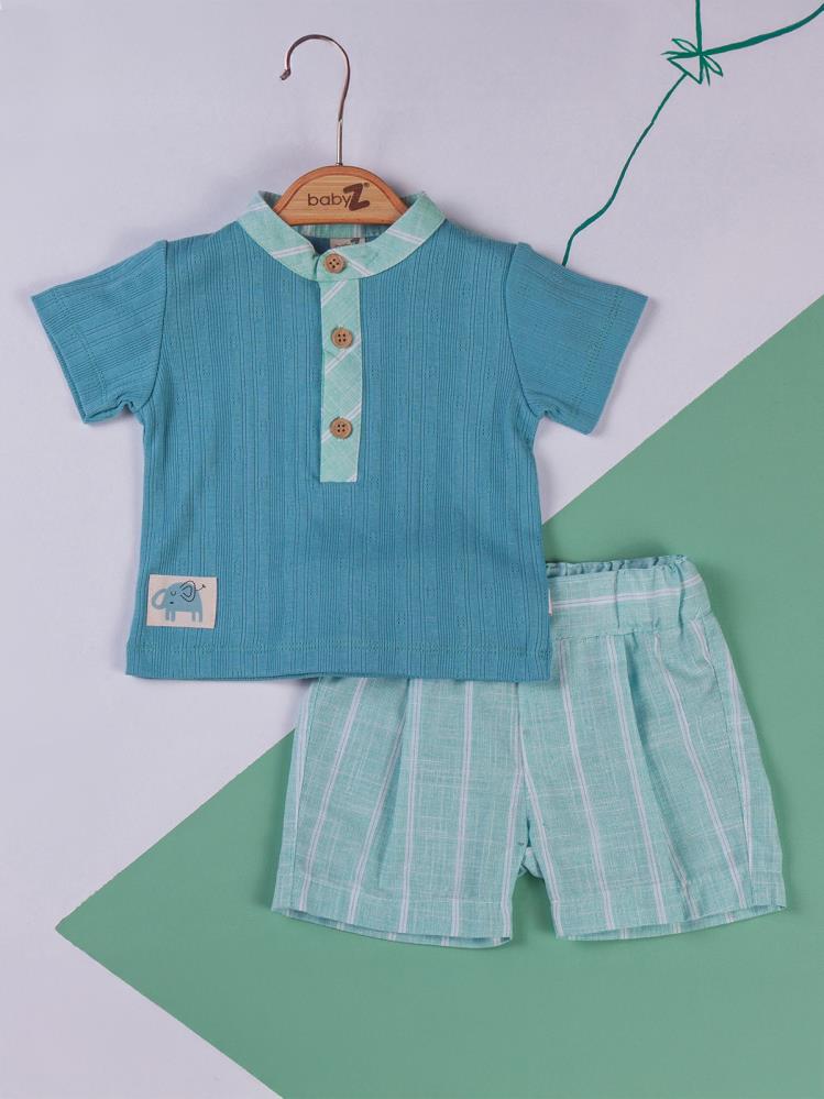 Baby Zz Tişört Şort 6-18 Ay Takım - Mavi