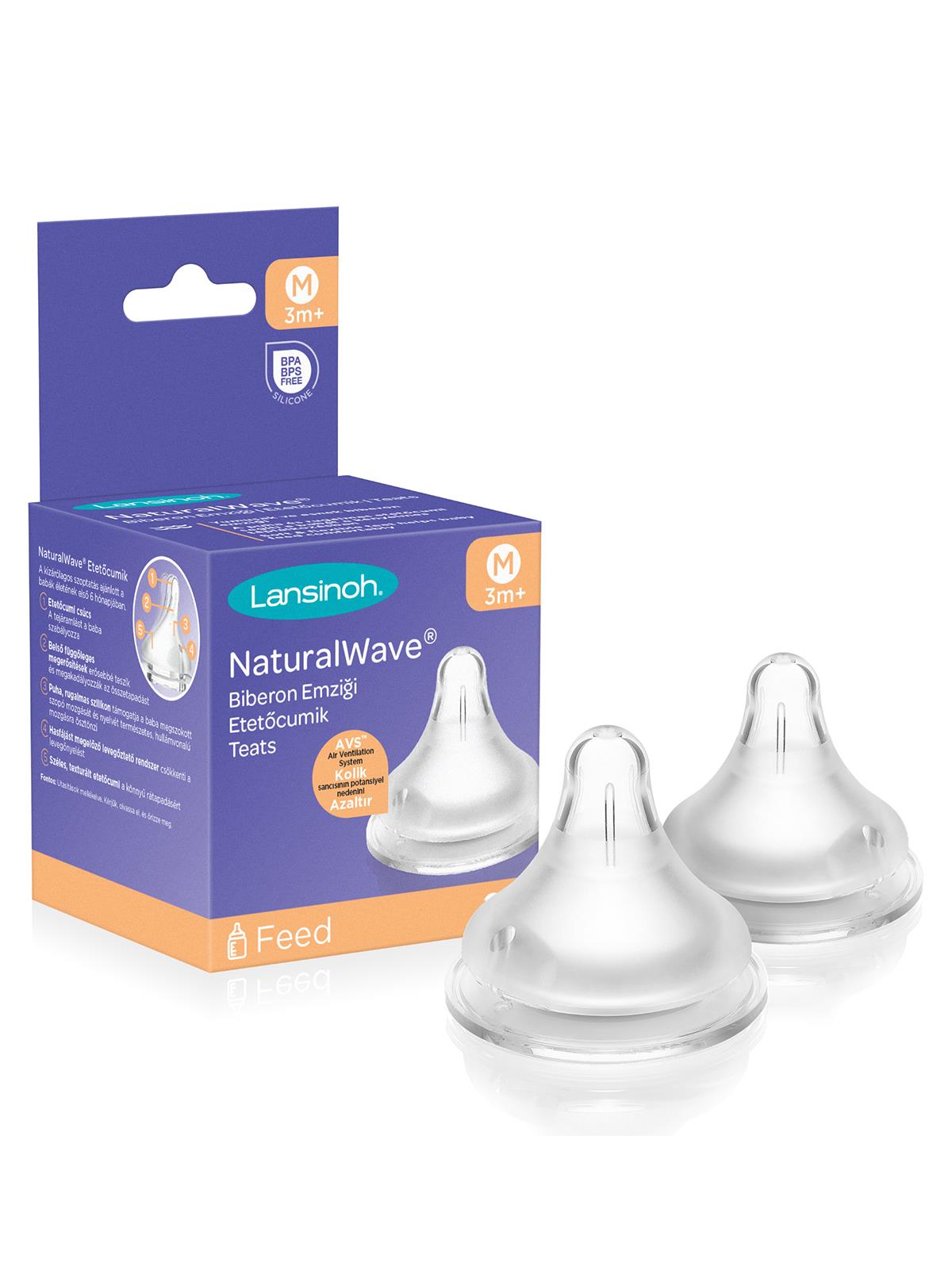 Lansinoh Natural Wave 2'li Biberon Emziği Orta Akış