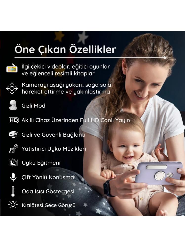 Hubble Nursery Pal Deluxe 5’’ Dokunmatik Ekranlı Pilli Bebek Kamerası