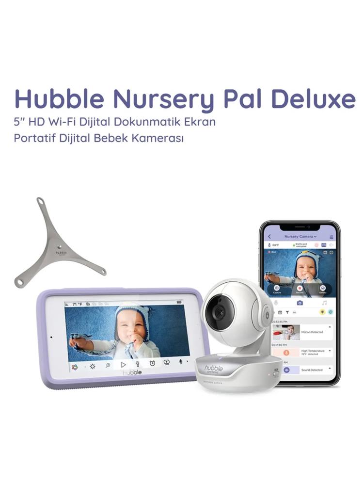 Hubble Nursery Pal Deluxe 5’’ Dokunmatik Ekranlı Pilli Bebek Kamerası