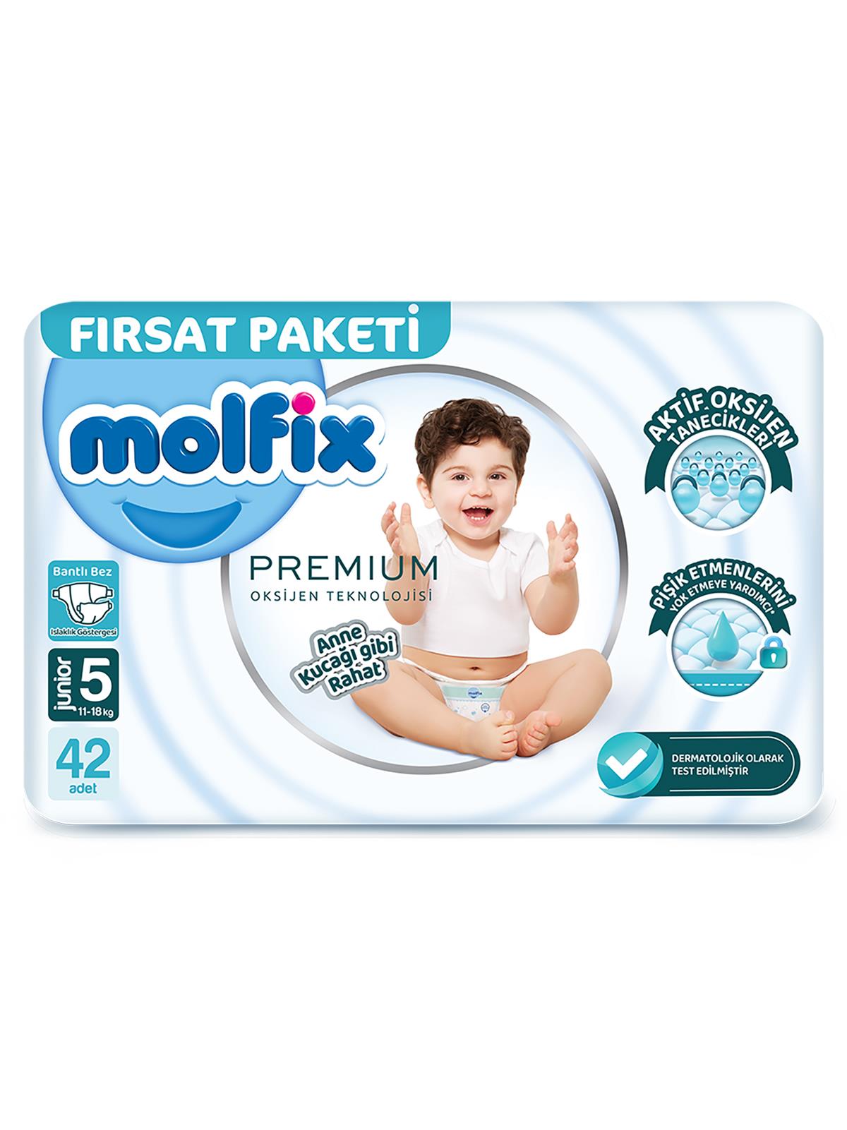 Molfix Premium Bebek Bezi Junior Fırsat Paketi 42 Adet 5 Numara