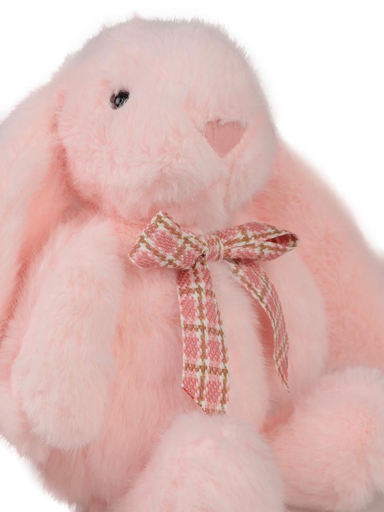 Can Oyuncak Altın samur kürklü papyon tavşan 30cm (pembe)