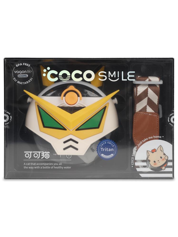 Vagonlife Cocosmile Robot Tema Kılıflı Tritan Çocuk Matarası 630 ml - Beyaz