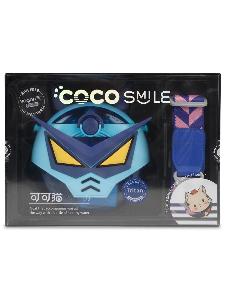 Vagonlife Cocosmile Robot Tema Kılıflı Tritan Çocuk Matarası 630 ml - Mavi