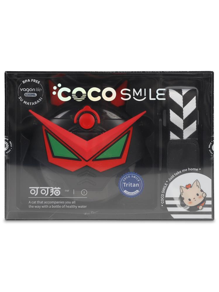 Vagonlife Cocosmile Robot Tema Kılıflı Tritan Çocuk Matarası 630 ml - Siyah