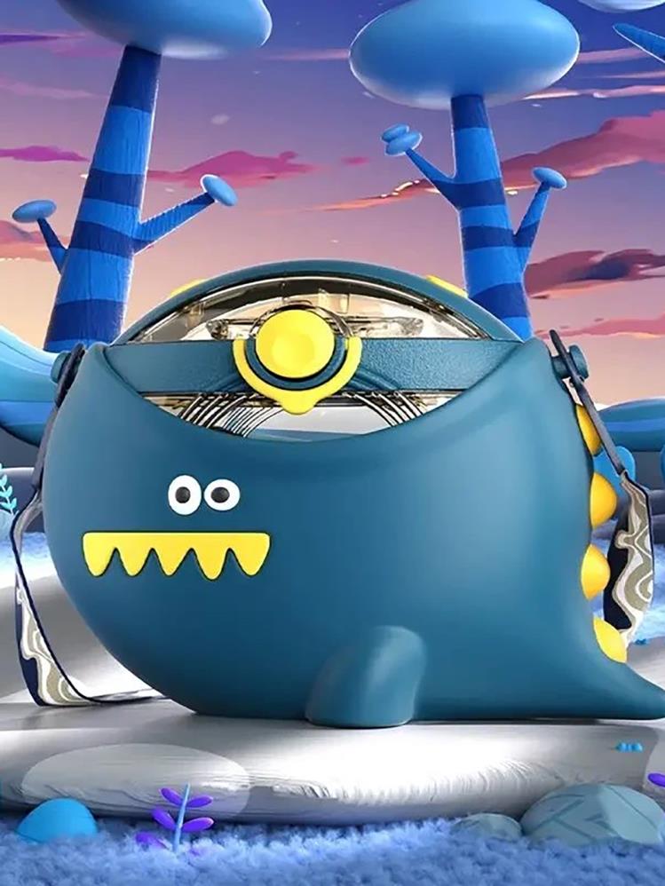 agonlife Cocosmile Sevimli Dinozor Tema Kılıflı Tritan Matara 630 ml - Mavi