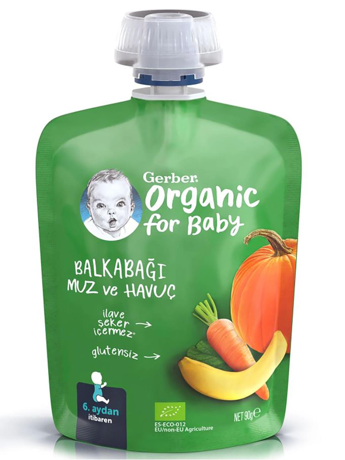 Gerber Organik Muzlu ve Havuçlu Balkabağı Püresi 90 Gr