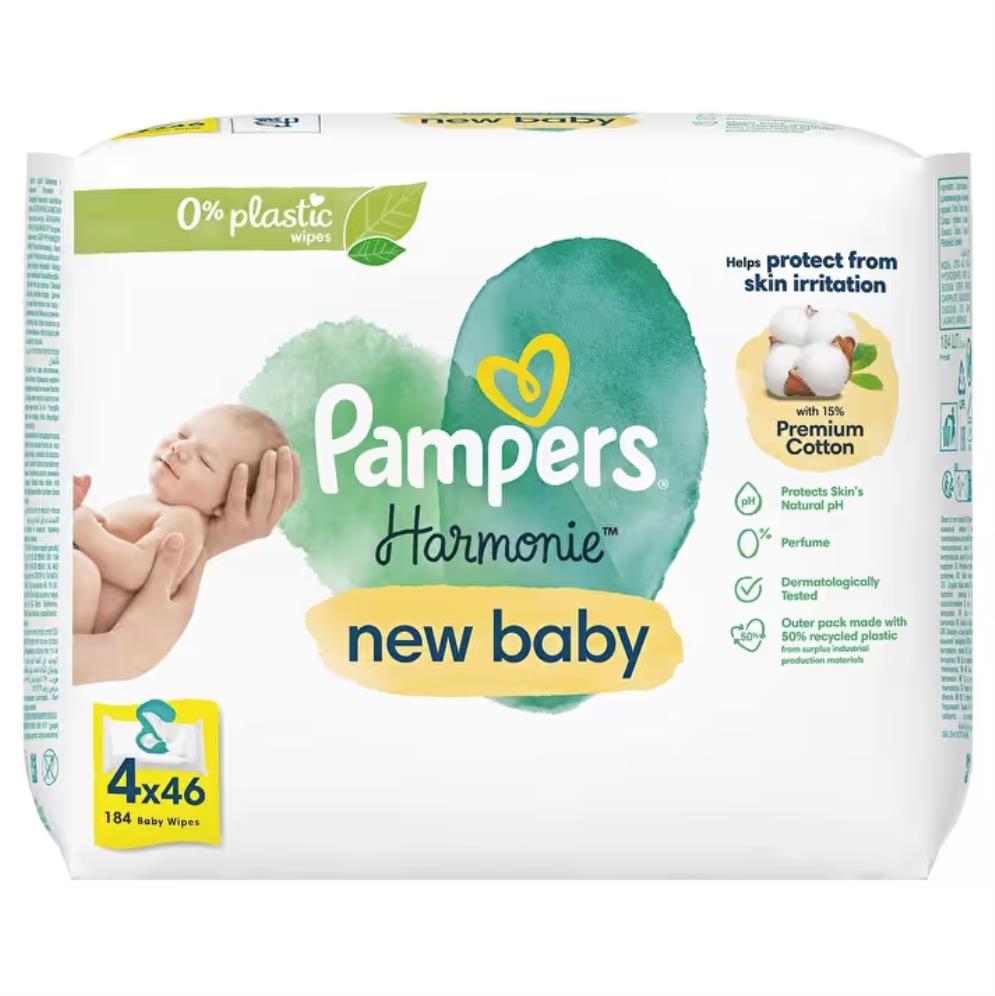 Prima Pampers Harmonie Yenidoğan Islak Mendil 4x46 Adet