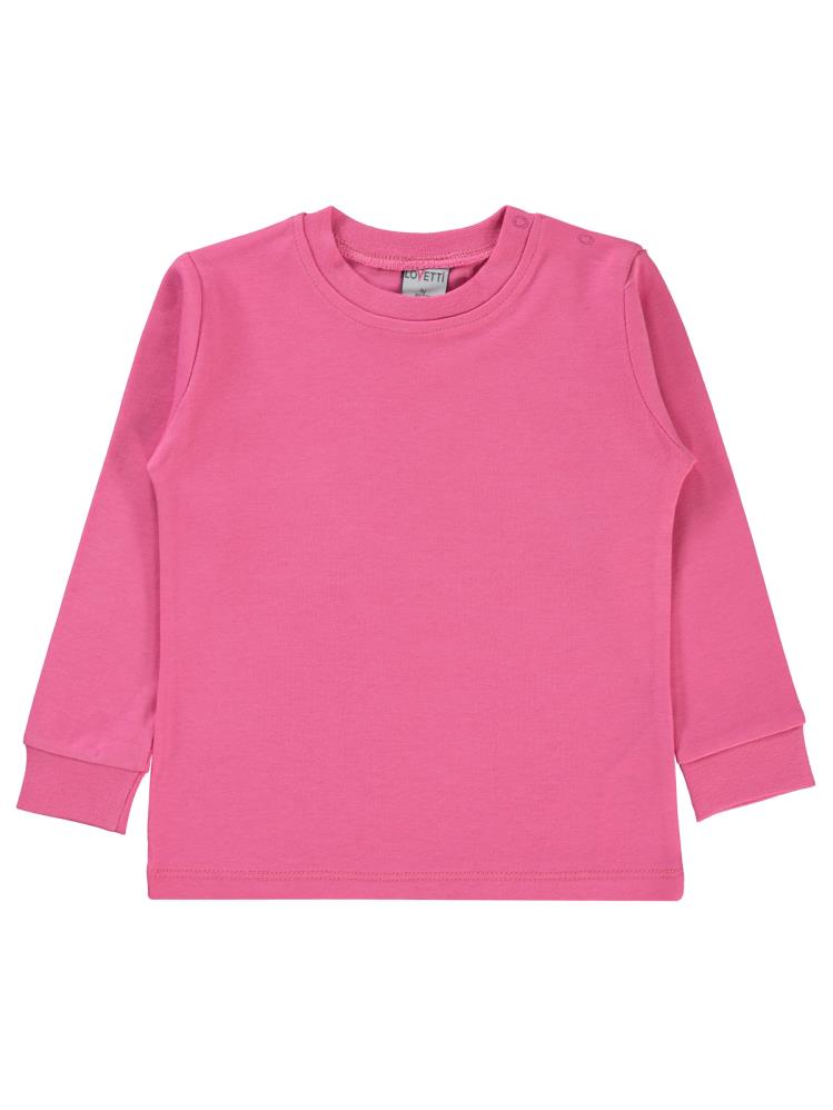 Lovetti Patlı Sıfır Yaka 1-4 Yaş Sweatshirt - Pembe