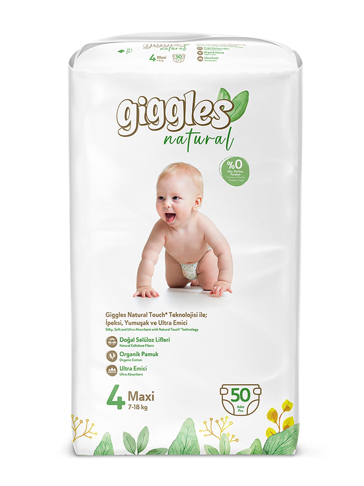 Giggles Natural Bebek Bezi Jumbo Paket Maxi 50 Adet